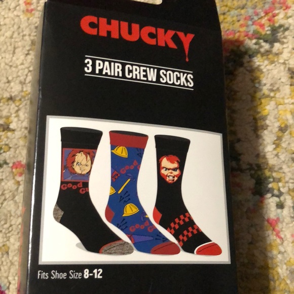 Bioworld Other - 🧜🏼‍♀️3 for $15 item!🧜🏼‍♀️ men’s CHUCKY 3 pair crew socks